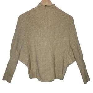 Love Token Mock Neck Beige Sweater Dolman Sleeve size Medium